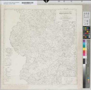 Karte der Gemeindegrenzen. Regierungsbezirk Trier. Herausgegeben vom Reichsamt für Landesaufnahme, Berlin 1938 / Kartographische Bearbeitung: Rheinprovinz, Saarland und Landesteil Birkenfeld: Landesplanungsgemeinschaft. Rheinland (Stand 1.1.1934-Zur Volksund Betriebszählung 1933). Angrenzende Gebiete: Reichsamt für Landesaufnahme (Stand 1.3.1937)