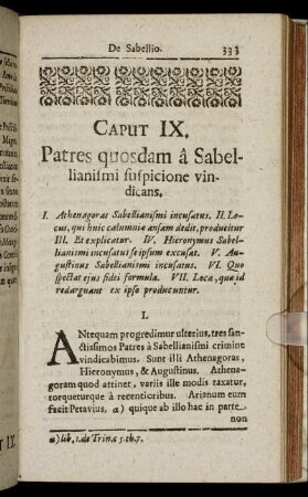 Caput IX. Patres quosdam a Sabellianismi suspicione vindicans.