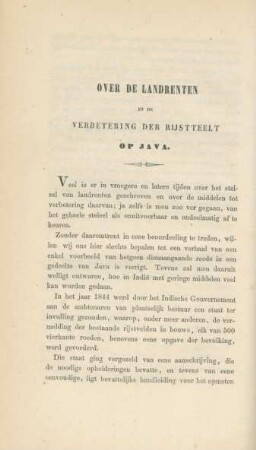 Over de landrenten en de verbetering der rijstteelt op Java