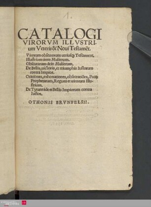Catalogi virorum illustrium Veteris et Novi Testamenti, virorum obscurorum ...