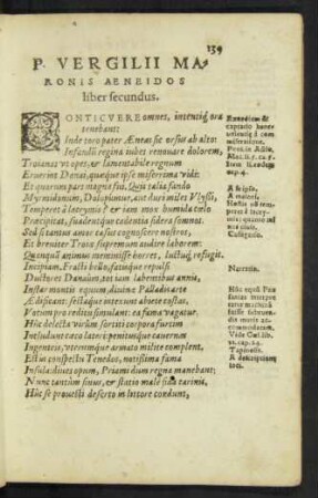 P. Vergilii Maronis Aeneidos liber secundus.