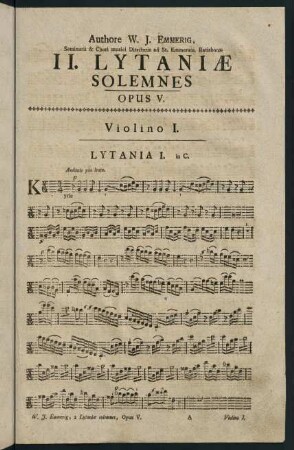 1-16, II. Lytaniae Solemnes. Opus V. Violino I.