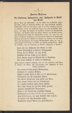 Zweites Tableau. Die Opferung Iphigenia's; aus "Iphigenia in Aulis" von Gluck.