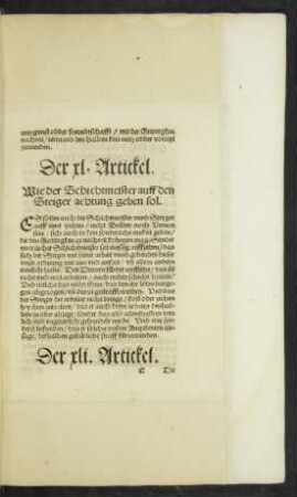 Der xli. Artickel. - Der l. Artickel.