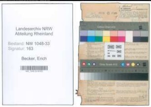 Entnazifizierung Erich Becker , geb. 07.11.1898 (Lehrer)