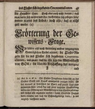 Erörterung der Gewissens-Frage.