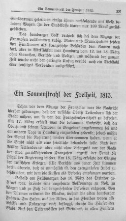 Ein Sonnenstrahl der Freiheit, 1813.