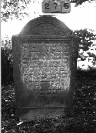 Grabstein 275 (Index: 99795797) Maße HxBxT: 108x60x10 cm Symbolik: Blüten: Grabstein 275
