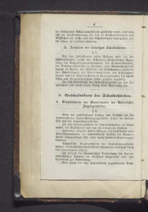 II. Geschäftskreis der Schulbehörden.