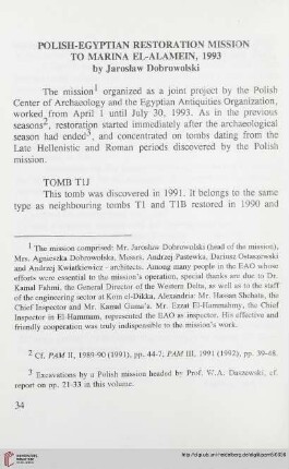 5: Polish-Egyptian restoration mission to Marina el-Alamein, 1993