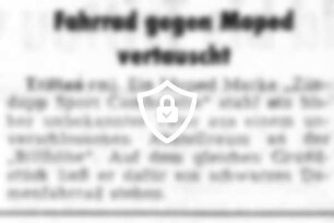 Fahrrad gegen Moped vertauscht