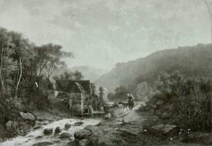 Landschaft mit Wassermühle : Richter, E.T., 1875