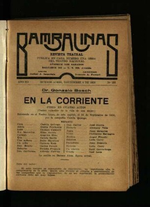 En la corriente : pieza en cuatro actos ; (cuatro epísodios de la vida de una mujer)