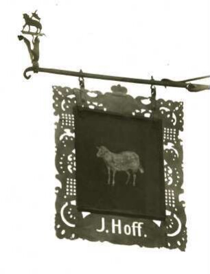Wirtshausschild "Zum Lamm". J. Hoff
