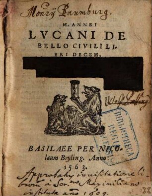 M. Annei Lvcani De Bello Civili Libri Decem