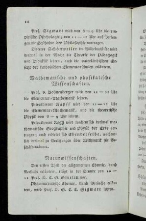 12, Mathematische und physikalische Wissenschaften