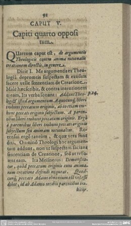 Caput V. Capiti quarto oppositum
