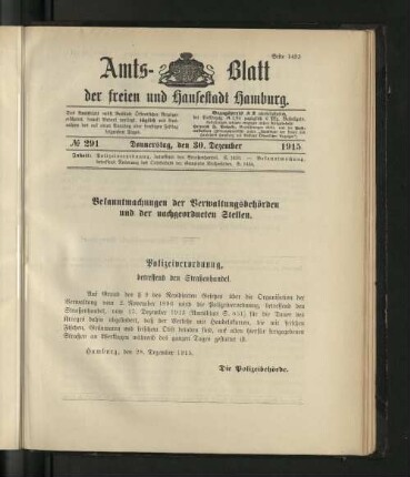 No. 291, 30. Dezember 1915