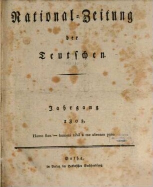 National-Zeitung der Deutschen. 1802