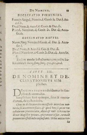 Caput III. De Nomine Et Declinationibus Simplicibus.