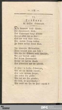 VI. Tröstung in heissen Schmerzen.
