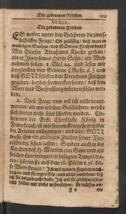 XXXIX. Die gebetenen Zeichen.