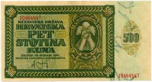 Geldschein, 500 Kuna, 26.5.1941