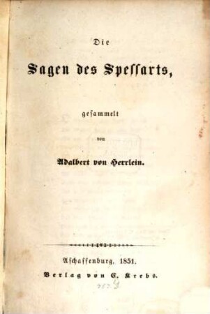 Die Sagen des Spessarts