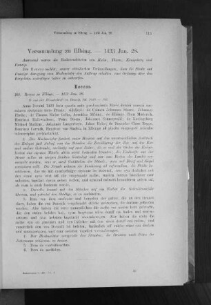 Versammlung zu Elbing. - 1433 Jan. 28.