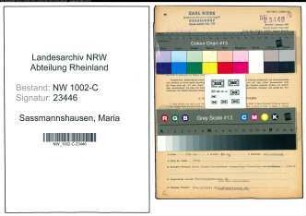 Entnazifizierung Maria Sassmannshausen, geb. 20.05.1897 (Betriebsfuehrerin)