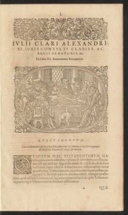 Iulii Clari Alexandrini ... Ex Libro III ...