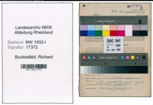 Entnazifizierung Richard Buckesfeld, geb. 19.11.1879 (Prokurist)