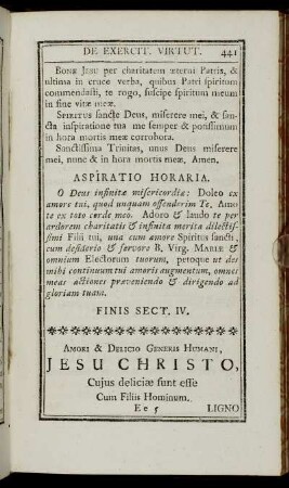 Amori & Delicio Generis Humani, Jesu Christo ...