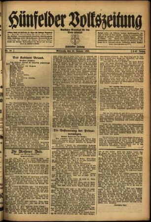 Ausgabe vom Mittwoch, den 19. Januar 1921.