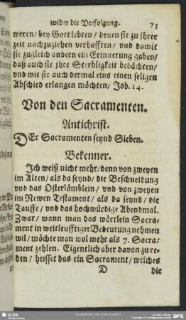 Von den Sacramenten