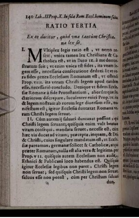 Ratio Tertia. Ex eo ducitur, quod una tantum Christiana lex sit