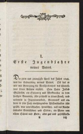 1-7, I. Erste Jugendjahre meines Vaters