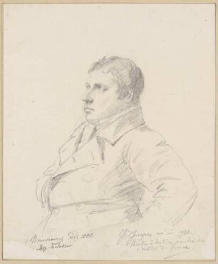 Bildnis Ingres, Jean-Auguste-Dominique (1780-1867), Maler, Zeichner, Graphiker