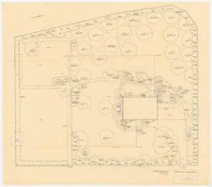 Garten an der Lehrküche, Landwehrhagen: 2. Fassung Entwurfplan/Gehölzbepflanzung 1:100