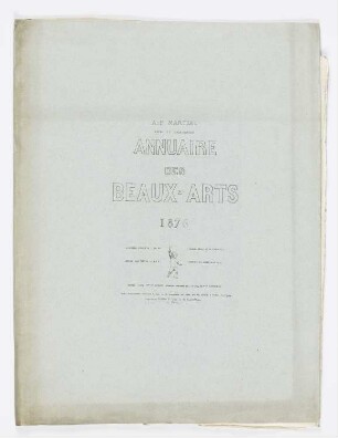 Annuaire des beaux-arts 1876, Mappenumschlag der Folge "Annuaire des beaux-arts 1876"