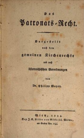 Das Patronatrecht