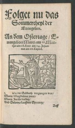 Folget nu das Sommertheyl der Evangelien.