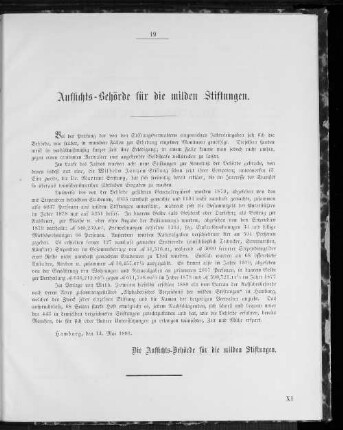 Aufsichts-Behörde für die milden Stiftungen.