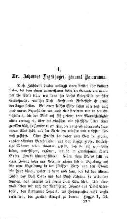 Dr. Johannes Bugenhagen, genannt Pomeranus