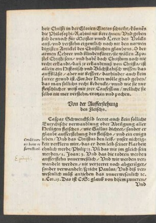 Von der Aufferstehung des Fleischs.