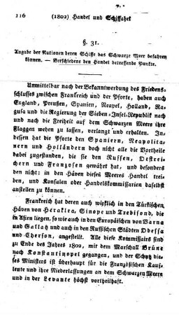 31. Angabe der Nationen deren Schiffe das Schwarze Meer befahren können. - Verschiedene den Handel betreffende Punkte.