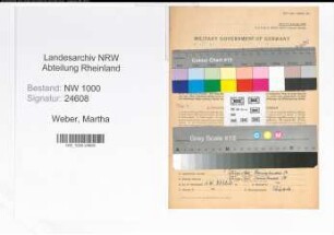 Entnazifizierung Martha Weber, geb. 15.02.1901 (Verw.Angest.)