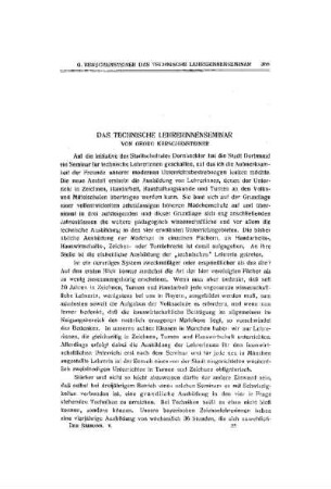 Das technische Lehrerinnenseminar