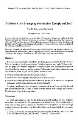 Methoden der Erzeugung seismischer Energie auf See