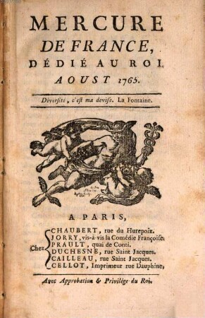 Mercure de France. 1765, 8